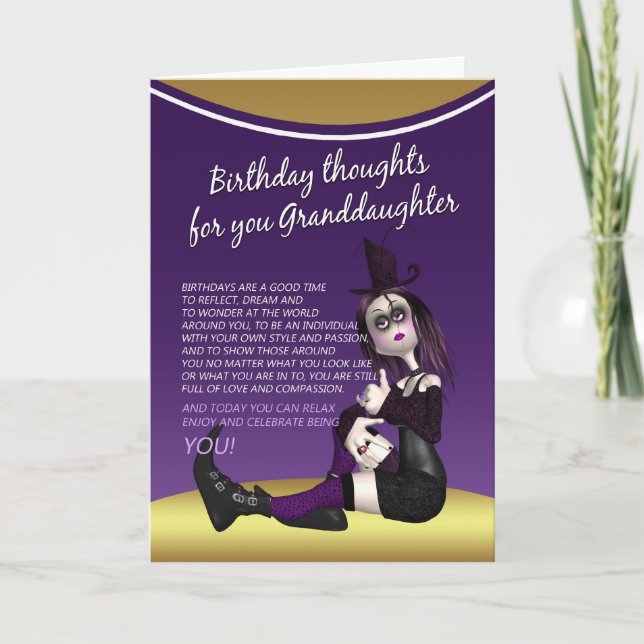 tarjeta de cumpleaños gótica de la nieta - cumplea (Anverso)