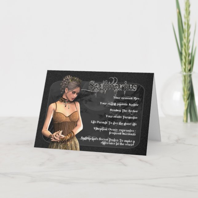 Tarjeta de cumpleaños gótica del zodiaco del (Anverso)