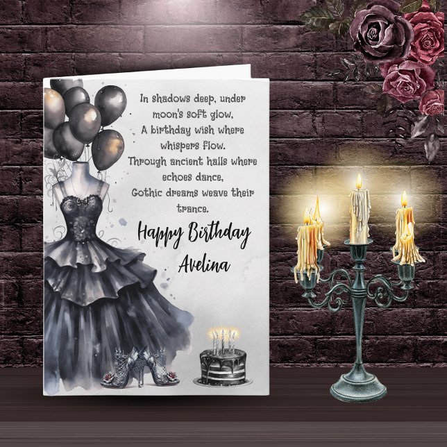Tarjeta de cumpleaños gótica femenina (Subido por el creador)