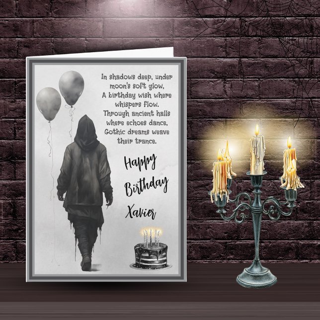 Tarjeta de cumpleaños gótica masculina (Subido por el creador)