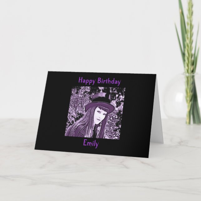 Tarjeta de cumpleaños gótica personalizada (Anverso)