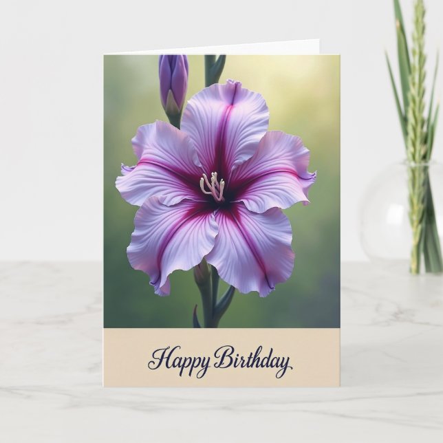 Tarjeta de cumpleaños Gradient Birthday Bloom (Anverso)