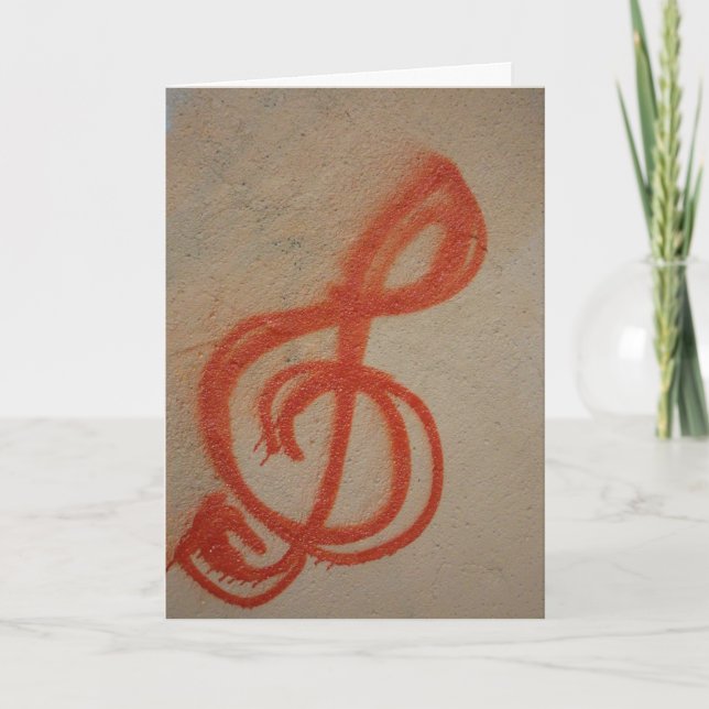 Tarjeta de cumpleaños "Graffiti Clef Note" (Anverso)