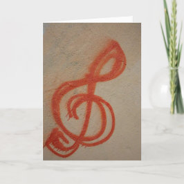 Tarjeta de cumpleaños "Graffiti Clef Note"