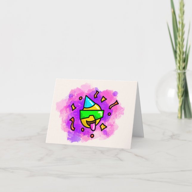 Tarjeta de cumpleaños Graffiti Emoji (Anverso)