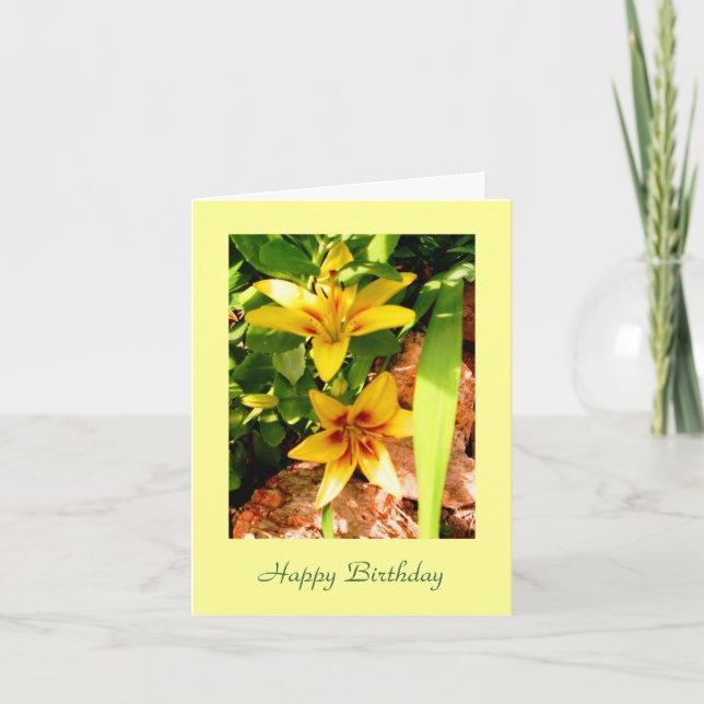 Tarjeta de cumpleaños Grand Cru Lily Flower (Anverso)