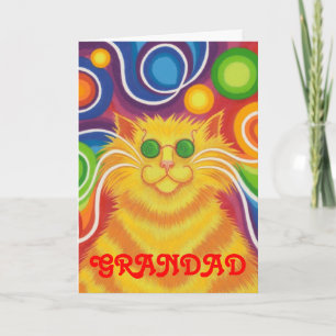 Tarjeta de cumpleaños 'Grandad' psy-cat-delic