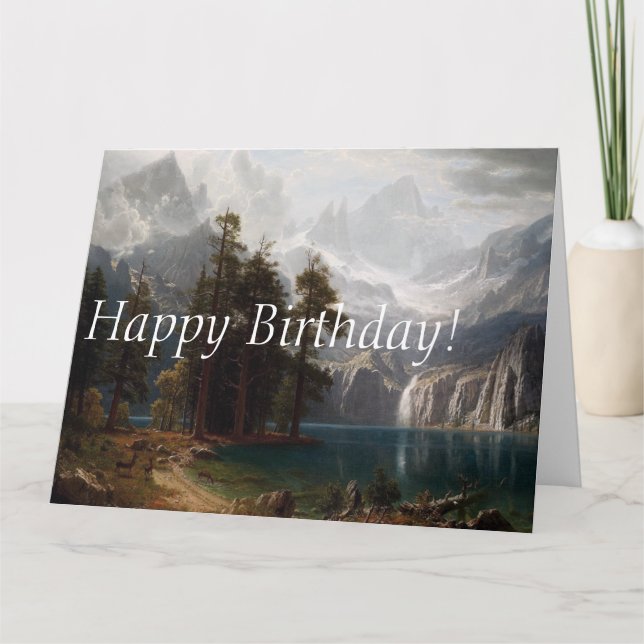 Tarjeta de cumpleaños grande del lago Deer de las  (Anverso)