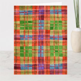 TARJETA DE CUMPLEAÑOS GRANDE MAC RAE TARTAN