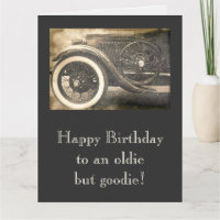 Tarjeta de cumpleaños grande para autos antiguos c