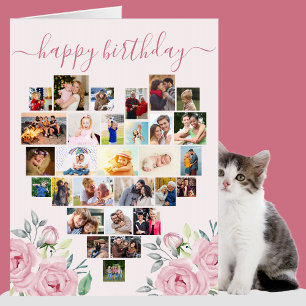 Tarjeta de cumpleaños grande para el Collage de fo
