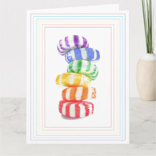 Tarjeta de cumpleaños grande para RAINBOW CANDY