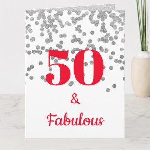 Tarjeta de cumpleaños grande - Plata hito