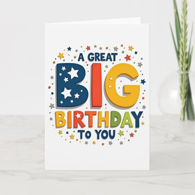 Tarjeta de cumpleaños grande y audaz (Anverso)