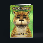 Tarjeta de cumpleaños Grandson Leopard Jungle<br><div class="desc">Tarjeta de cumpleaños Grandson Leopard Jungle</div>