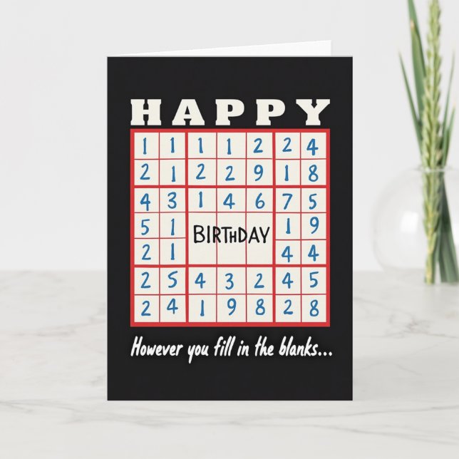 Tarjeta de cumpleaños Graphic Grid (Anverso)