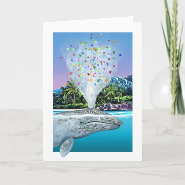 Tarjeta de cumpleaños Gray Whale (Anverso)