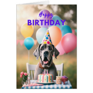 Tarjeta de cumpleaños Great Dane
