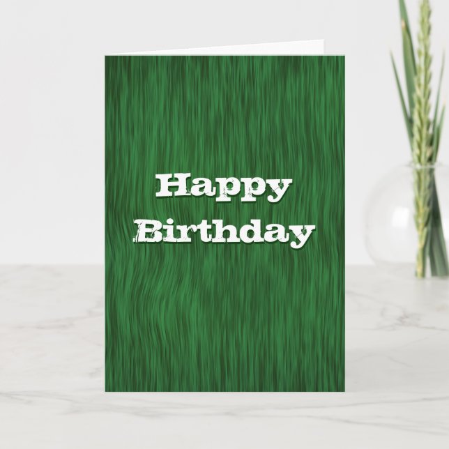 Tarjeta de cumpleaños Green Rough Wood (Anverso)