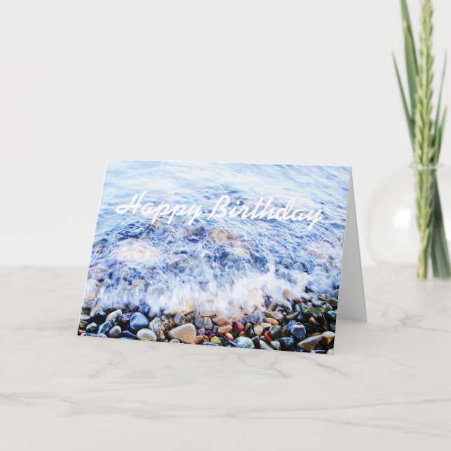 Tarjeta de cumpleaños greetina ola azul (Anverso)