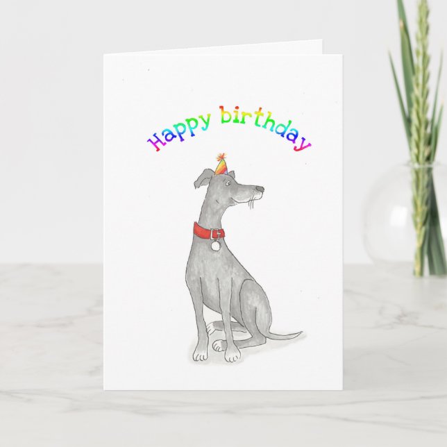 Tarjeta de cumpleaños Greyhound (Anverso)