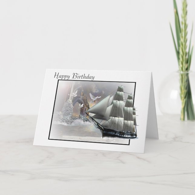 Tarjeta de cumpleaños gris de los asilos (Anverso)