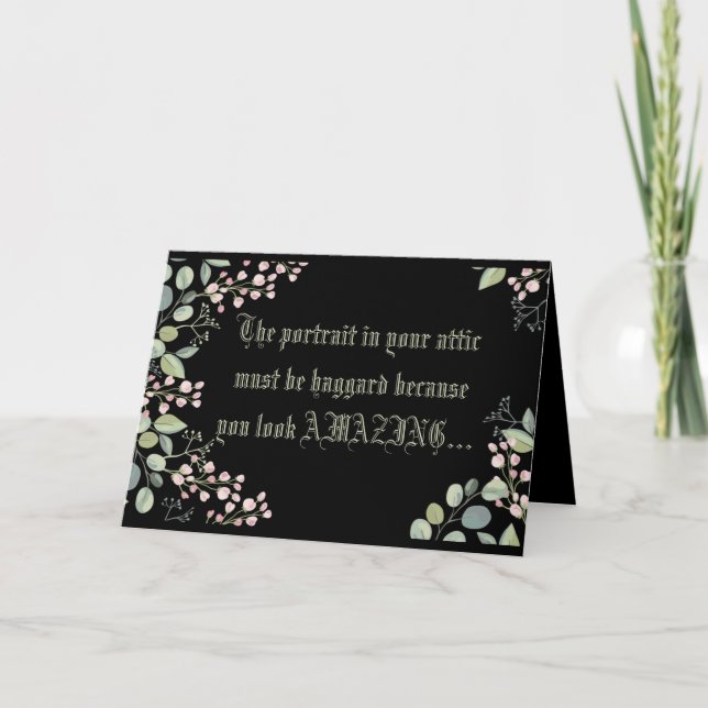 Tarjeta de cumpleaños gris Dorian (Anverso)