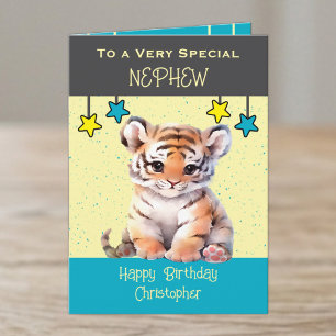 Tarjeta de cumpleaños gris para sobrino especial c
