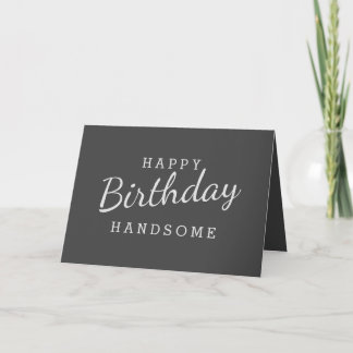Tarjeta de cumpleaños gris simple y feliz
