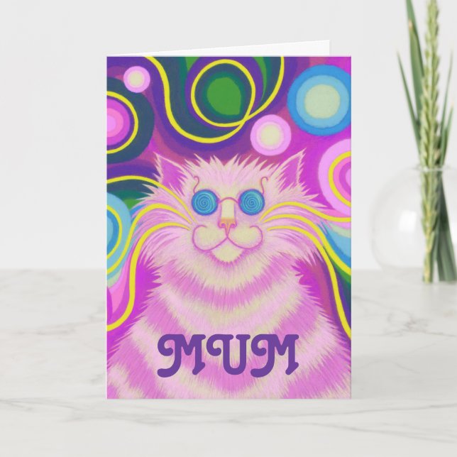 Tarjeta de "cumpleaños groovy" de Psy-cat-delic "M (Anverso)