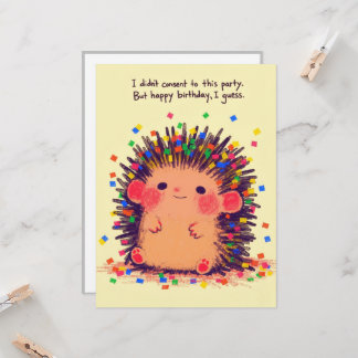 Tarjeta de cumpleaños Grumpy Hedgehog