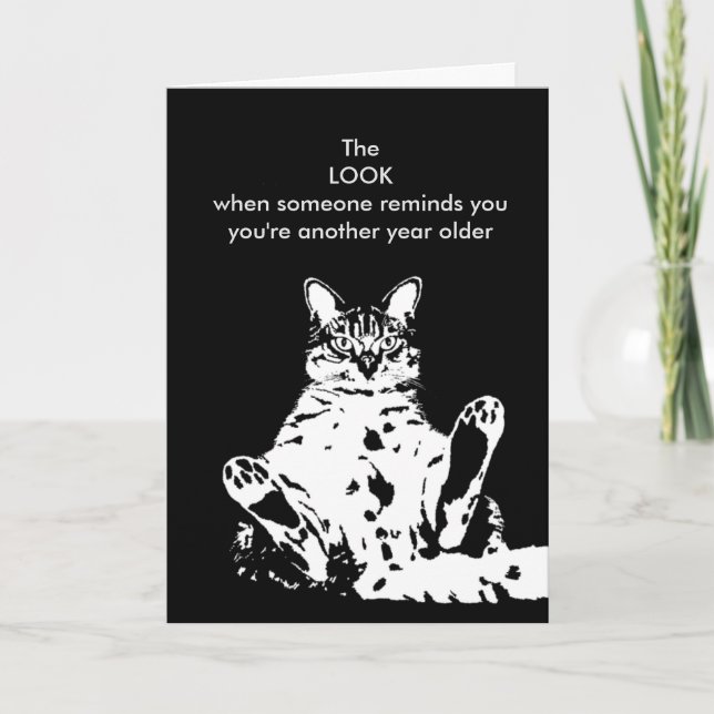 Tarjeta de cumpleaños Grumpy para gato de otro año (Anverso)