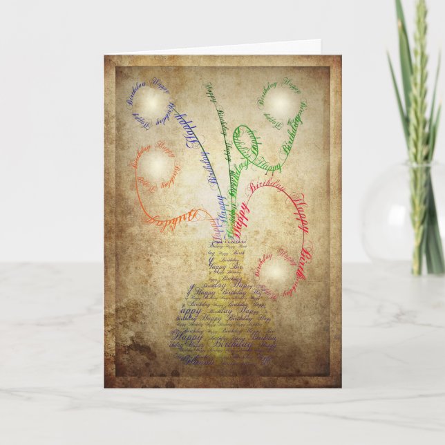 Tarjeta de cumpleaños Grunge (Anverso)