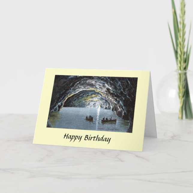 Tarjeta de cumpleaños - gruta azul, Capri, Italia (Anverso)
