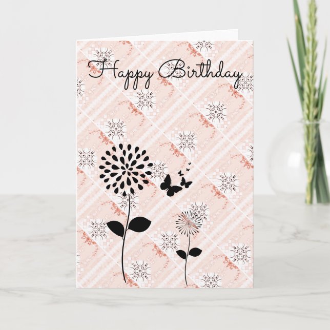 Tarjeta de cumpleaños Guay Abstract Flower (Anverso)