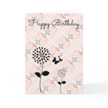 Tarjeta de cumpleaños Guay Abstract Flower