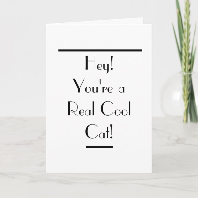 Tarjeta de cumpleaños Guay Cat Art Deco (Anverso)