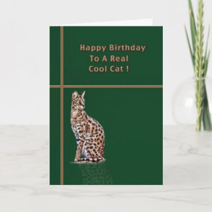 Tarjeta de cumpleaños Guay Cat con Ocelot