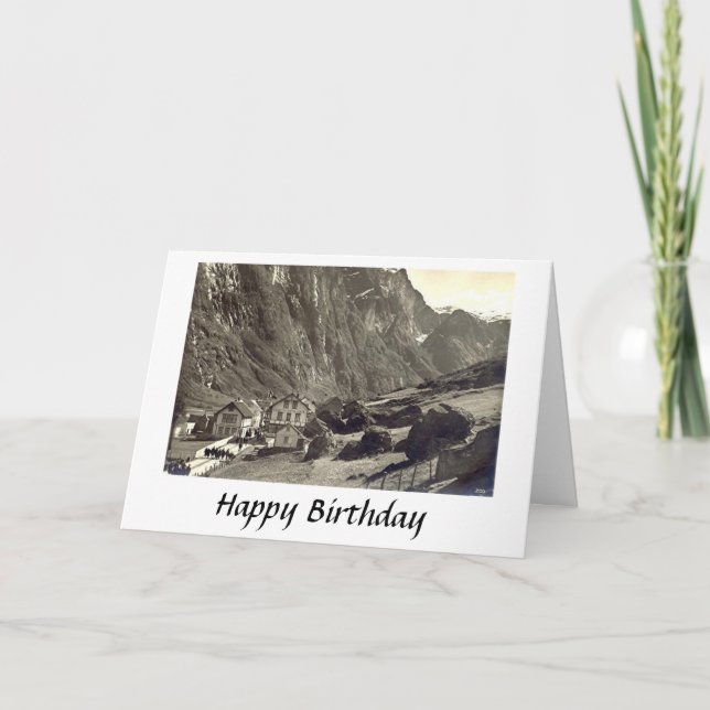 Tarjeta de cumpleaños - Gudvangen, Noruega (Anverso)