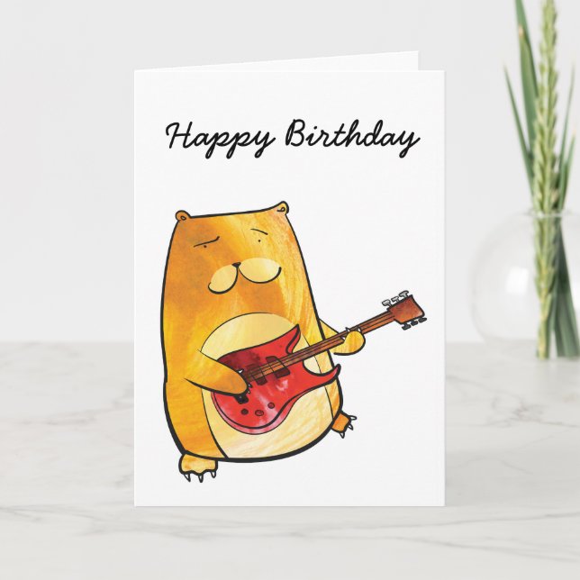 Tarjeta de cumpleaños Guitar Bear (Anverso)