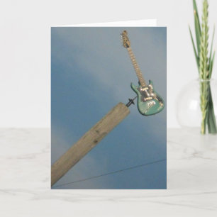 Tarjeta de cumpleaños "Guitarra de poste de teléfo