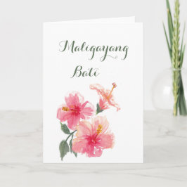 Tarjeta de cumpleaños - Gumamela Hibiscus filipina