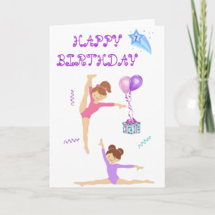 Tarjeta de cumpleaños Gymnastics personalizada