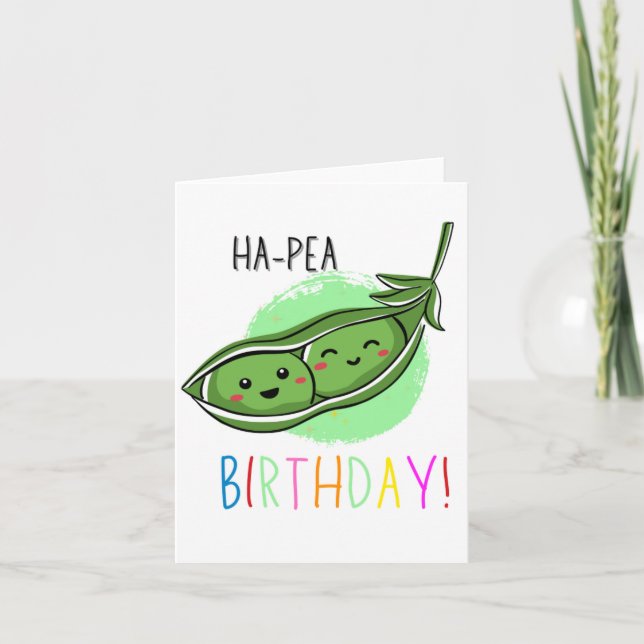 Tarjeta de cumpleaños Ha-Pea Puns (Anverso)