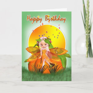 Tarjeta de cumpleaños - hada de la fruta cítrica