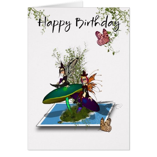 Tarjeta de cumpleaños - hadas góticas lindas que