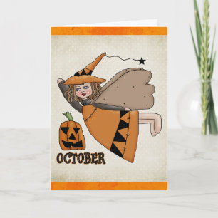 Tarjeta de cumpleaños/Halloween del Ángel de Octub
