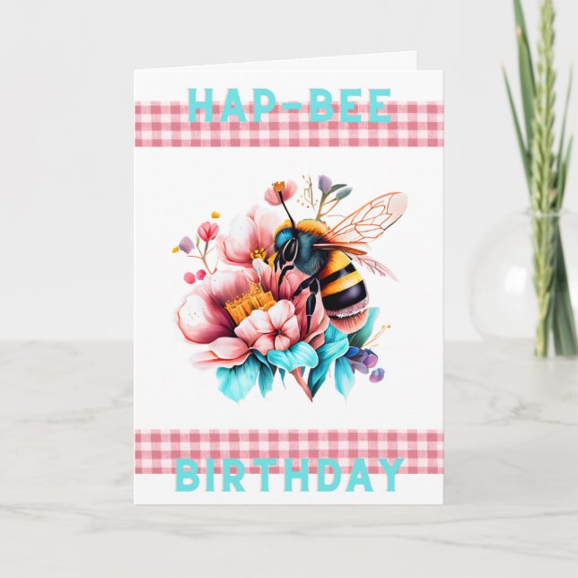 Tarjeta de cumpleaños Hap-Bee (Anverso)