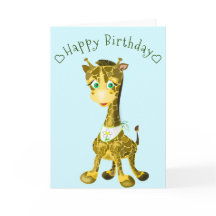 Tarjeta de cumpleaños Happy Baby Giraffe