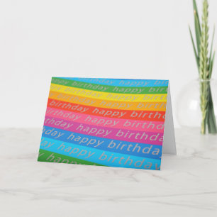 Tarjeta de cumpleaños Happy Birday Rainbow Stripes